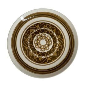Vintage Dinner Plate by Tulton or Jamestown Brown Scrolls